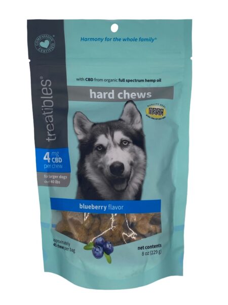Blueberry Grain Free Hard Chews Large Dog 4mg