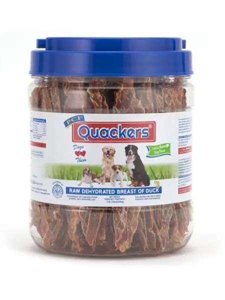 Quackers Duck Breast 1LB Canister