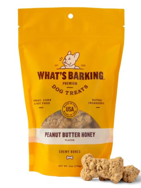 Peanut Butter Honey Chewy Bones - 6 oz Bag